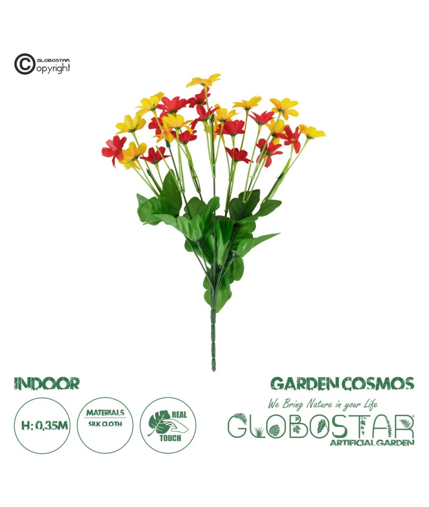 GloboStar® Artificial Garden MARGARET BOUQUET 78207 Τεχνητό Διακοσμητικό Μπουκέτο με Μαργαρίτες M20 x Π20 x Υ35cm